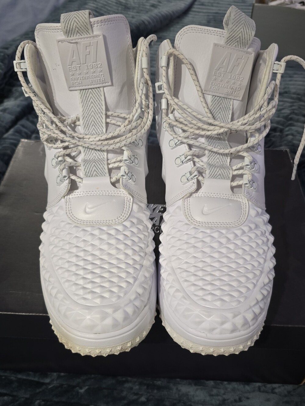 Men Nike  AF1 High-Top Lace-Up Boots in White